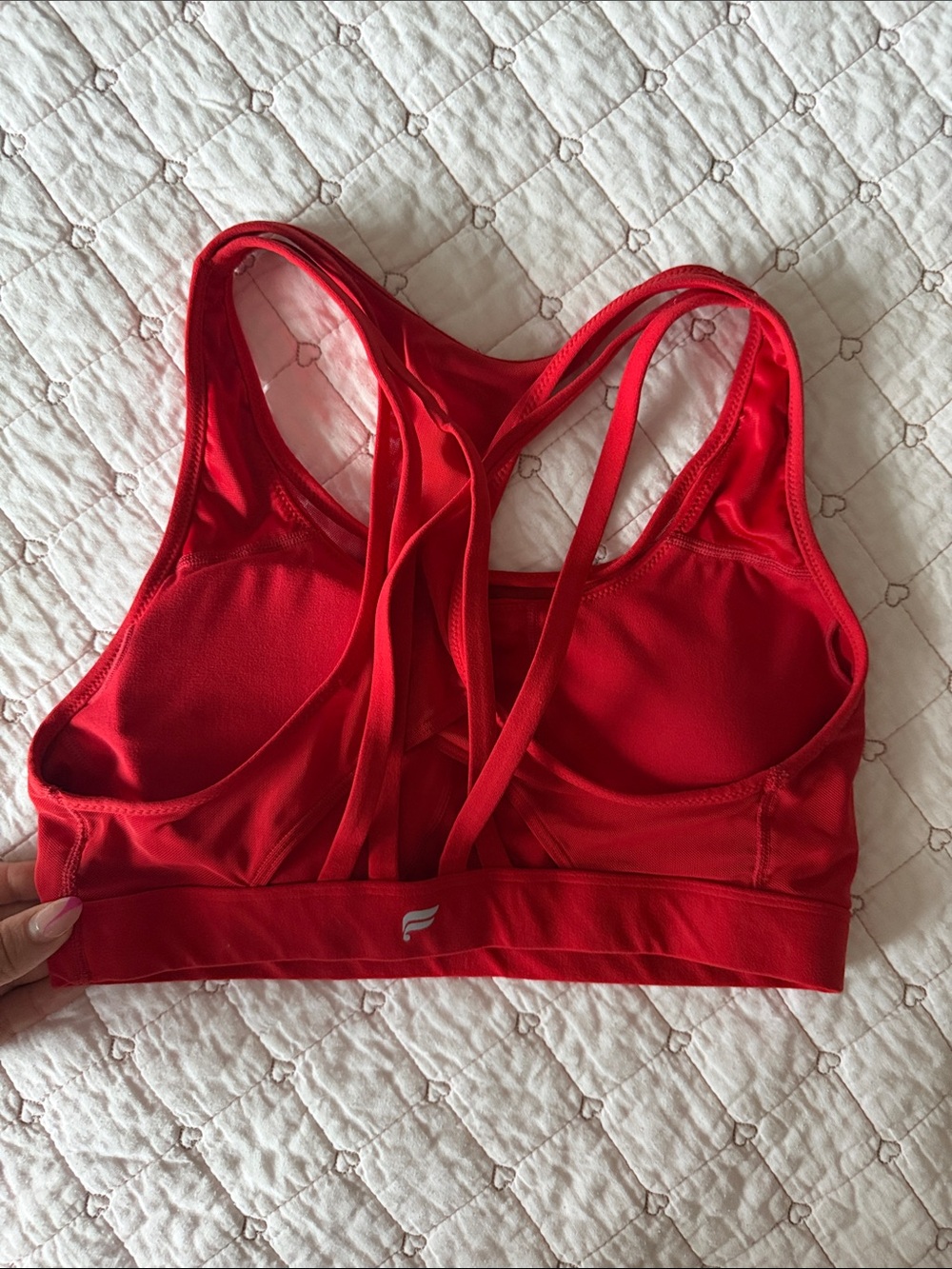 Fabletics Red Strappy Racerback Sports Bra